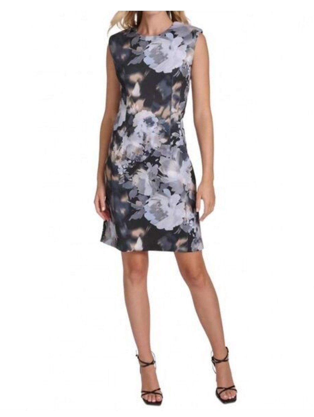 NWT Calvin Klein Floral Scuba Cap Sleeve Dress Size 12